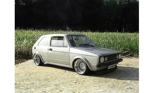 Volkswagen Golf GTI 1/18 Solido swap vr6 grau audi jantes a deport modellautos