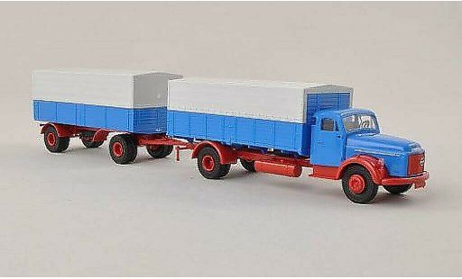 Volvo N88 Base 1/87 Brekina P/P-Zug blau mit rotem Chassis modellautos