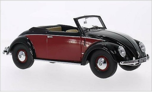 Volkswagen Kafer Cabriolet 1/18 Minichamps 1200 Cabrio Hebmuller schwarz/rot 1949 modellautos