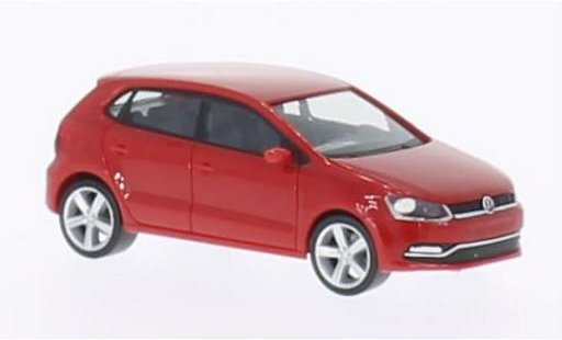 Volkswagen Polo Base 1/87 Herpa (6C) rot 5-Turer 2014 modellautos