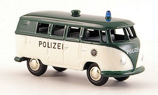 Volkswagen T1 Base 1/87 Bub Bulli Bus Polizei weiss/gr&Atilde;&frac14;n modellautos