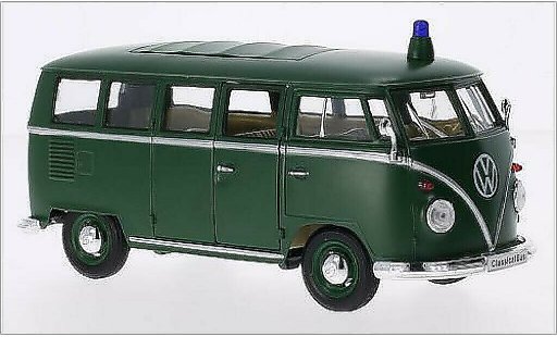 Volkswagen T1 B 1/24 Welly Bus matt-gr&Atilde;&frac14;n Polizei 1962 modellautos