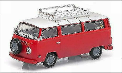 Volkswagen T2 B 1/64 Greenlight Bus rot/weiss 1973 modellautos