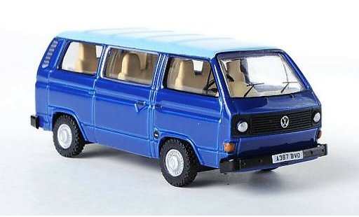 Volkswagen T3 Base 1/76 Oxford Bus blau/blau RHD modellautos