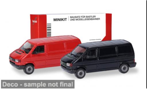 Modellautos Volkswagen T4 Kasten rot/schwarz 1/87 Herpa MiniKit