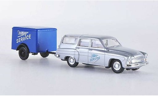 Wartburg 311 Camping 1/87 Brekina mit Anhanger-Service modellautos