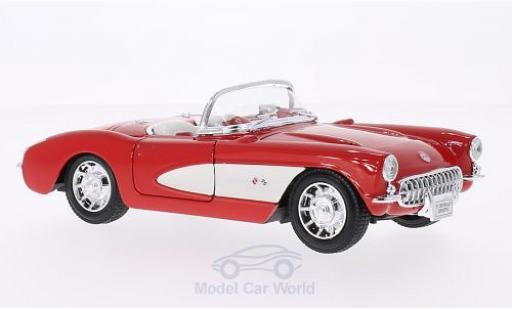 Modellautos Chevrolet Corvette 1/24 Welly rot/weiss 1957 Chevrolet Corvette 1/24 Welly rot/weiss 1957 modellautos