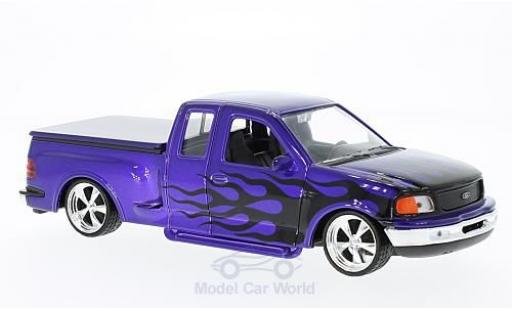 Modellautos Ford F-1 1/24 Welly 50 Flareside Supercab Low Rider violett/Dekor 1999 Ford F-1 1/24 Welly 50 Flareside Supercab Low Rider violett/Dekor 1999 modellautos