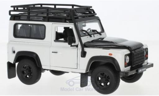 Modellautos Land Rover Defender 1/24 Welly weiss/schwarz mit Dachgepäckträger Land Rover Defender 1/24 Welly weiss/schwarz mit Dachgepäckträger modellautos