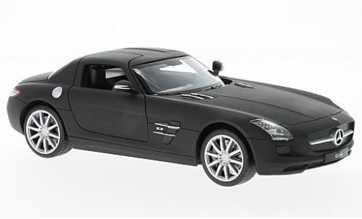 Mercedes SLS 1/24 Welly AMG (C197) matt-schwarz sans Vitrine modellautos