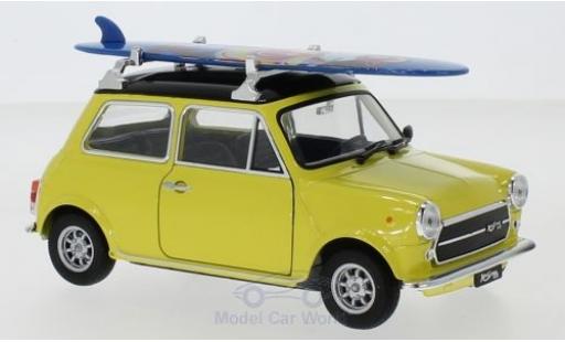 Modellautos Mini Cooper 1/24 Welly 1300 gelb/schwarz 1974 Surfboard Mini Cooper 1/24 Welly 1300 gelb/schwarz 1974 Surfboard modellautos