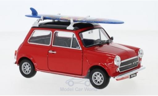 Modellautos Mini Cooper 1/24 Welly 1300 rot/schwarz 1974 mit Surfboard Mini Cooper 1/24 Welly 1300 rot/schwarz 1974 mit Surfboard modellautos