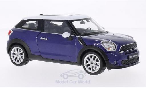 Mini Cooper 1/24 Welly S Paceman mettalic blau/weiss modellautos