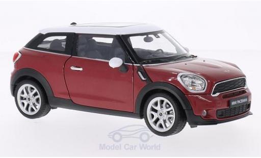 Mini Cooper 1/24 Welly S Paceman mettalic rot/weiss modellautos