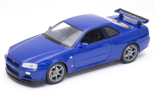 Modellautos Nissan Skyline 1/24 Welly GT-R (R34) mettalic blau RHD Nissan Skyline 1/24 Welly GT-R (R34) mettalic blau RHD modellautos