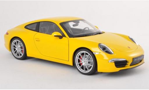 Porsche 991 S 1/18 Welly 911  Carrera gelb 1:18 modellautos