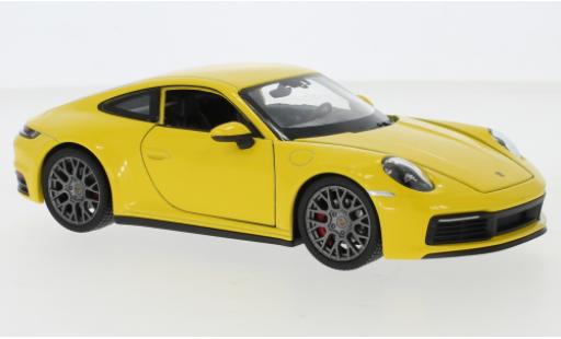 Porsche 911 1/24 Welly Carrera 4S gelb modellautos