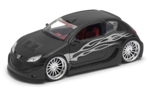Modellautos Peugeot 206 1/24 Welly matte noir/Décorer Peugeot 206 1/24 Welly matte noir/Décorer modellautos