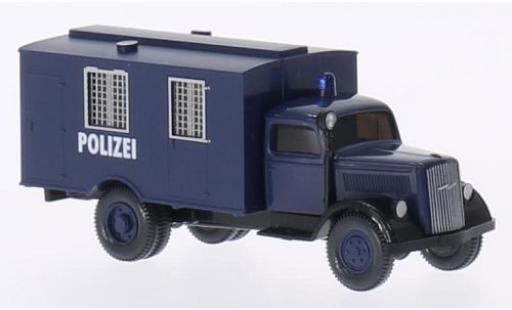 Opel Blitz 1/87 Wiking wagon conteneur bleu police modellautos